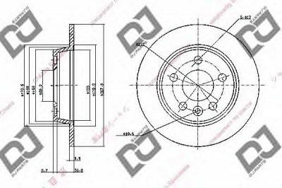 DJ PARTS bd1672 -  Тормозной диск